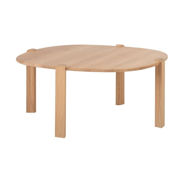 Kulatý konferenční stolek z dubového dřeva v přírodní barvě ø 100 cm Kulin – Gazzda