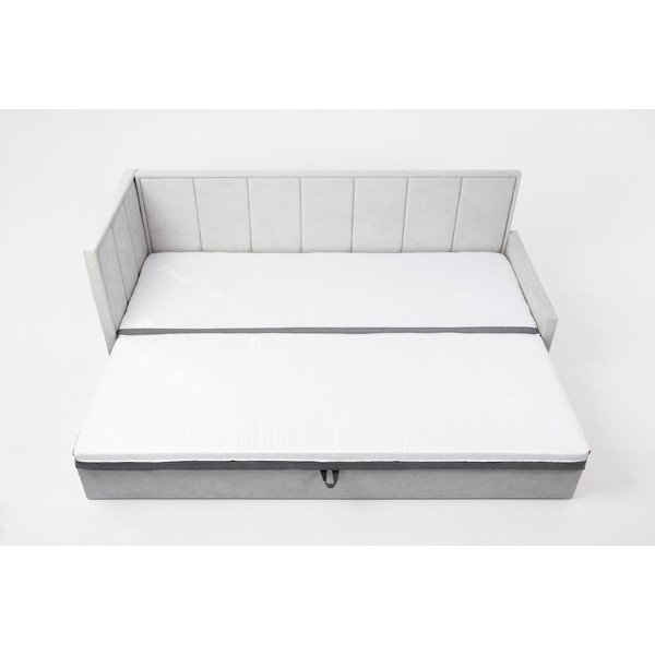Šedá žinylková rozkládací/s úložným prostorem pohovka 214 cm Fulgeo – ELTAP-image-2