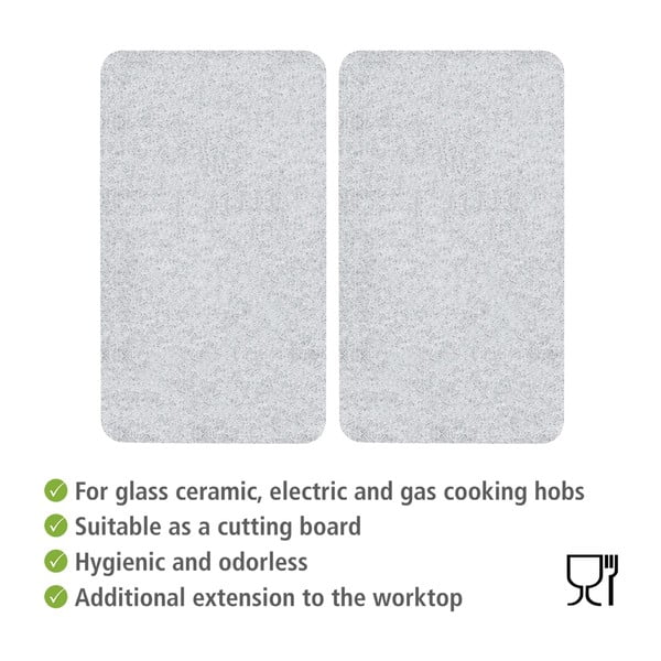 Kryty na sporák z tvrzeného skla v sadě 2 ks 52x30 cm Transparent – Allstar-image-2
