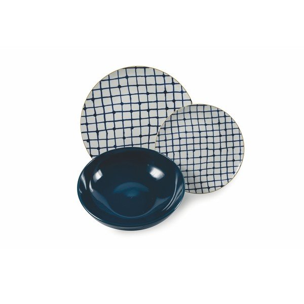 18dílná sada talířů z porcelánu a kameniny VDE Tivoli 1996 Blue Masai-image-3