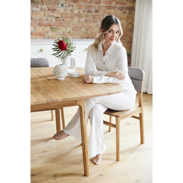 Jídelní stůl z dubového dřeva v přírodní barvě 90x200 cm Twig – The Beds-image-1