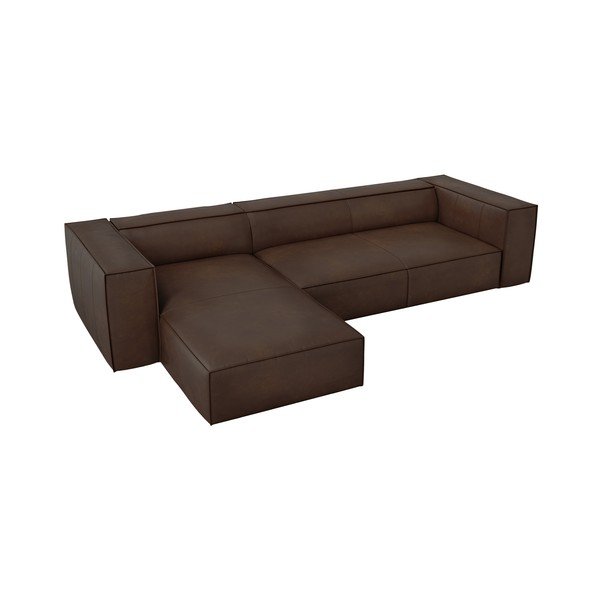 Tmavě hnědá kožená rohová pohovka (levý roh) Madame – Windsor & Co Sofas-image-3