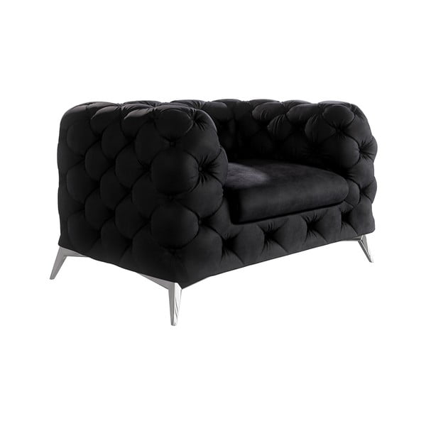 Černé sametové křeslo Chelsea – Ropez