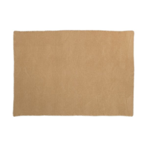 Okrově žlutá deka s příměsí vlny 140x200 cm Ylva Ochre – Pappelina