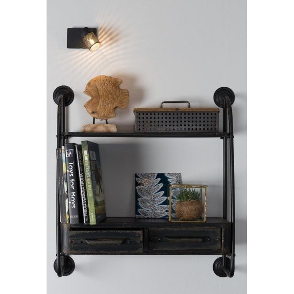 Nástěnné police se zásuvkou White Label Feng-image-4