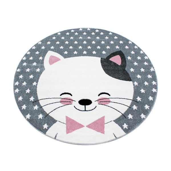 Růžovo-šedý dětský koberec ø 120 cm Kids – Ayyildiz Carpets