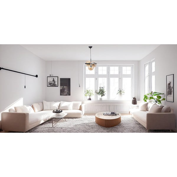 Žluto-černé závěsné svítidlo se skleněným stínidlem ø 15 cm Cascade – Squid Lighting-image-4