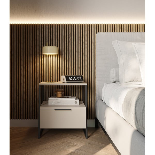 Krémový noční stolek Velia – Marckeric-image-1