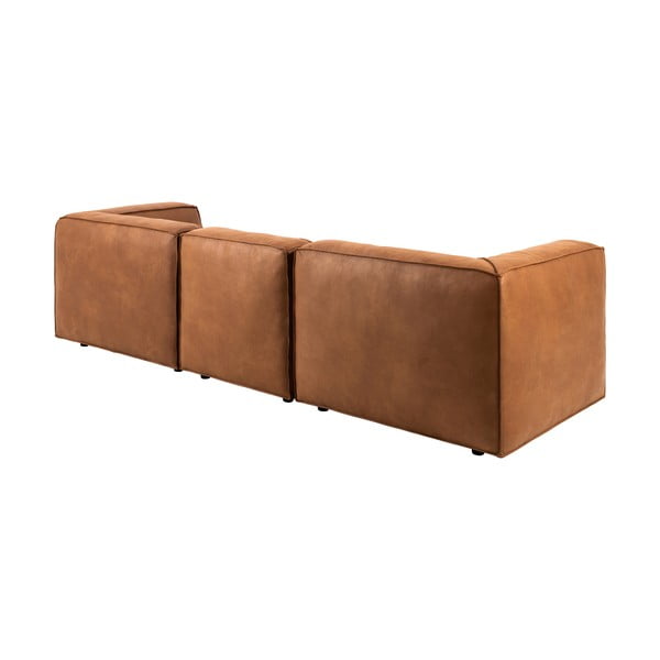 Koňakově hnědá rohová pohovka z recyklované kůže Bonami Selection Fairfield, pravý roh, 282 cm-image-4