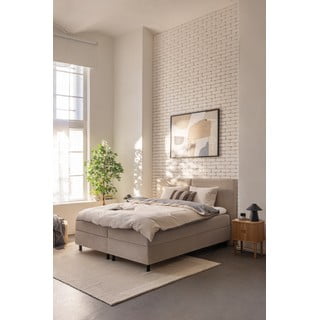 Béžová boxspring postel s úložným prostorem 180x200 cm Elva Bold – Bonami Selection
