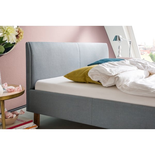 Modrá/šedá čalouněná dvoulůžková postel bez roštu 140x200 cm Lena – Meise Möbel-image-2