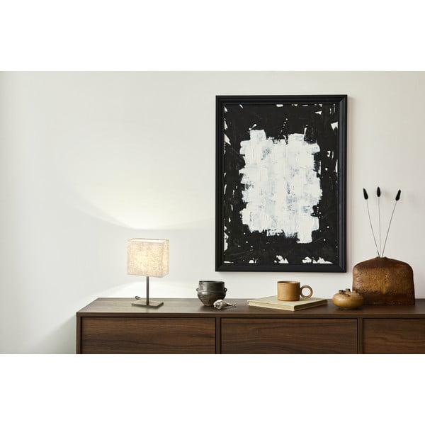 Černo-béžová stolní lampa s textilním stínidlem (výška 30 cm) Kate – Fischer & Honsel-image-1