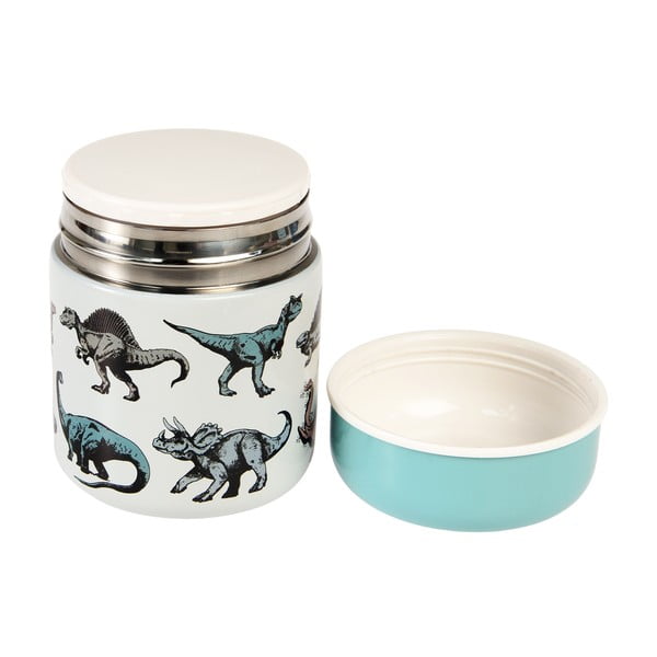 Modrá/krémová termoska na jídlo/dětská 280 ml Prehistoric Land – Rex London-image-1