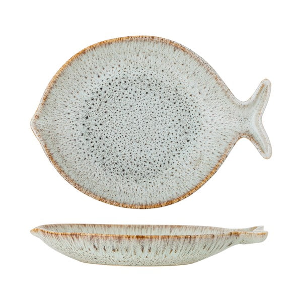 Modrý/béžový servírovací talíř z kameniny Fleur – Bloomingville-image-2