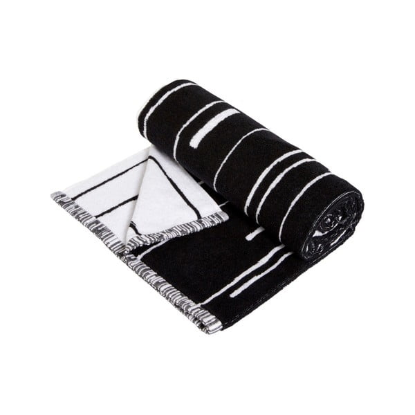 Černo-bílá bavlněná osuška OYOY Puun, 100 x 50 cm