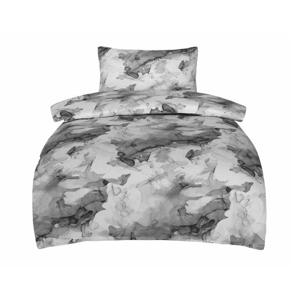Šedé povlečení na jednolůžko z bavlněného saténu 140x200 cm Deluxe Minerals – My House