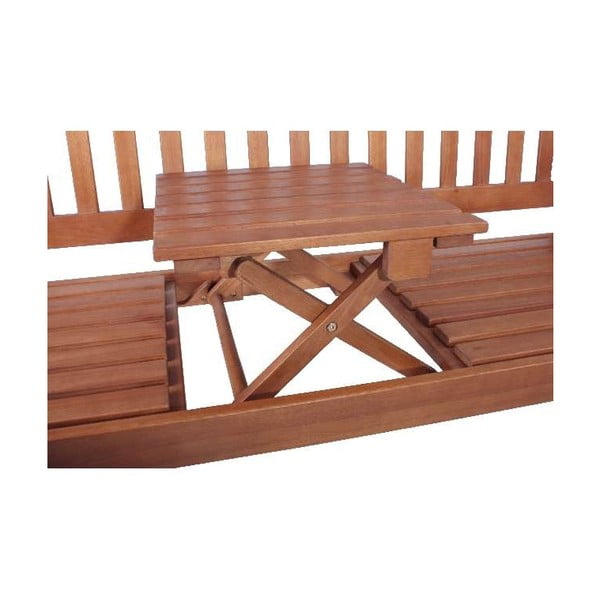 Zahradní lavice s odkládacím stolkem z eukalyptového dřeva Garden Pleasure Phuket-image-4