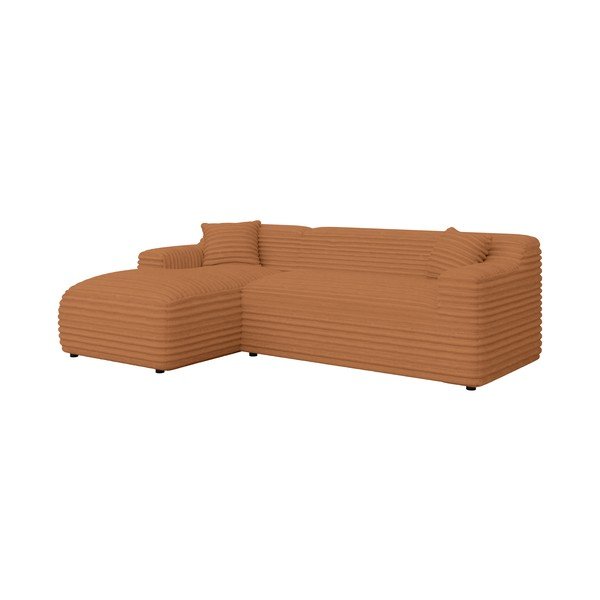 Manšestrová rohová pohovka v terakotové barvě (levý roh/s lenoškou) Martin – Ropez-image-2