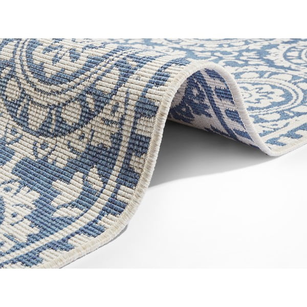 Modro-krémový venkovní koberec NORTHRUGS Jardin, 80 x 250 cm-image-2