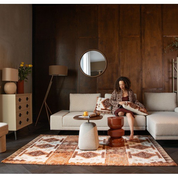 Nástěnné zrcadlo s dřevěným rámem ø 80 cm Gale – Dutchbone-image-1