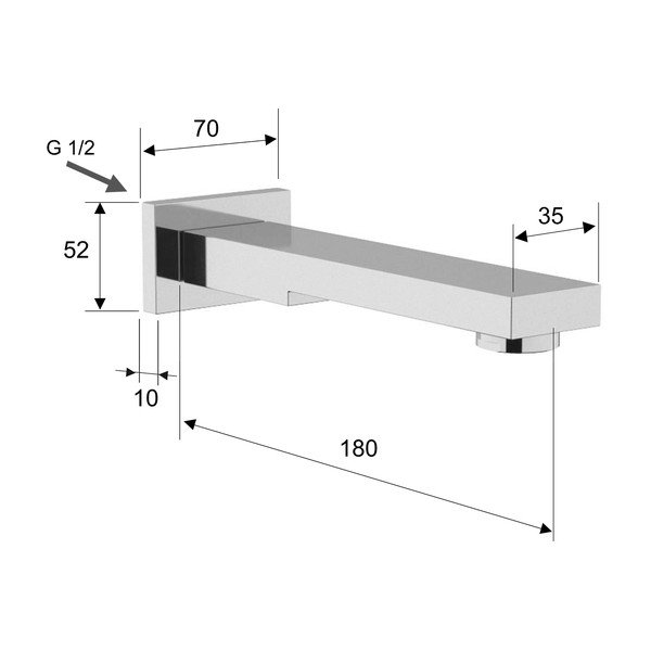 Matně černá nástěnná výtoková hubice – Sapho-image-1