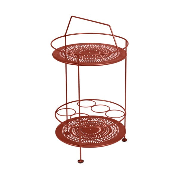 Červený zahradní barový stolek Fermob Montmartre, ⌀ 40 cm