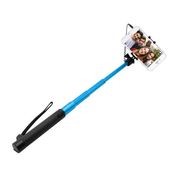 Teleskopický selfie stick FIXED, modrý
