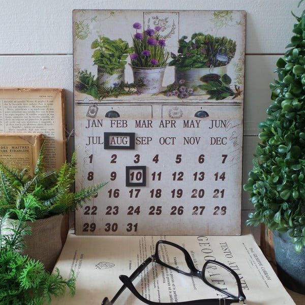 Stolní kovový kalendář Herbs
