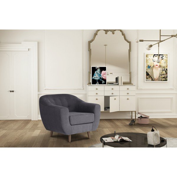 Antracitové křeslo Jalouse Maison Vicky-image-1