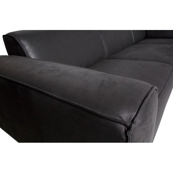 Černá rohová pohovka z imitace semiše BePureHome Statement, pravý roh-image-4