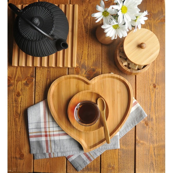Bambusový servírovací podnos Bambum Amor, šířka 23 cm-image-2