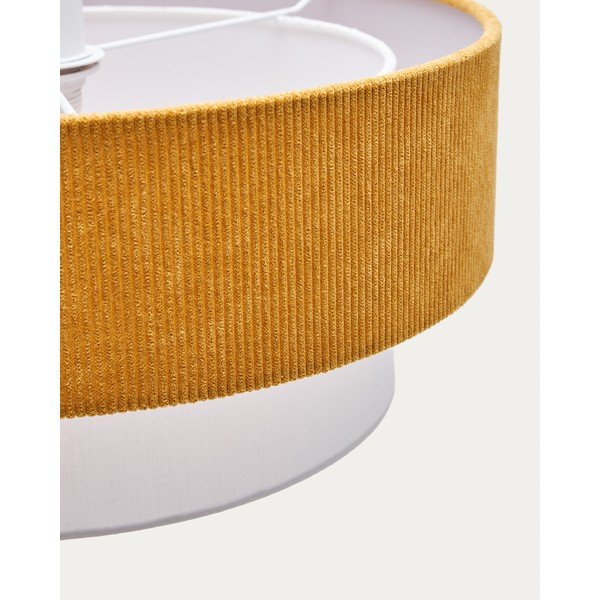 Dětské svítidlo v hořčicové barvě/bílé s textilním stínidlem Bianella – Kave Home-image-4