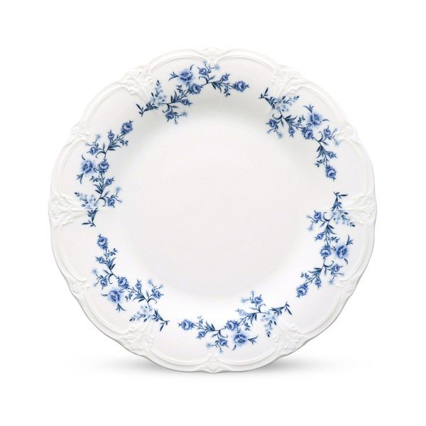Bílý/modrý porcelánový talíř ø 21 cm Retro – BonBistro