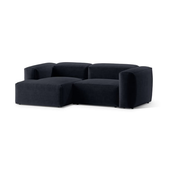 Tmavě modrá rohová pohovka (levý roh/s lenoškou) Bergamo – Cosmopolitan Design-image-2