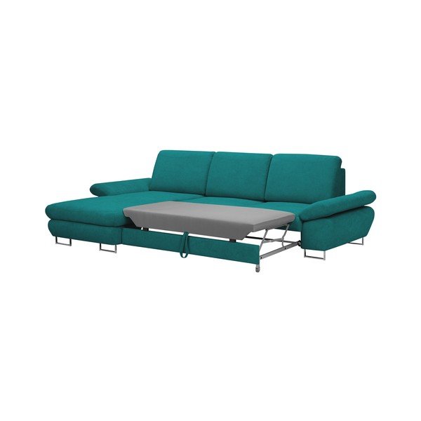 Tyrkysová rozkládací rohová pohovka Windsor & Co Sofas Pi, levý roh-image-3