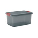 Šedý plastový úložný box s víkem 59x39x28 cm K Latch Box – KIS