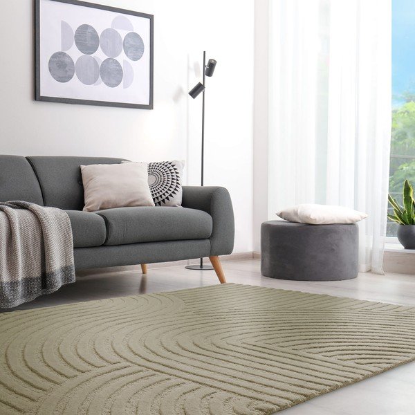 Khaki vlněný koberec 160x230 cm Hague – Asiatic Carpets-image-1