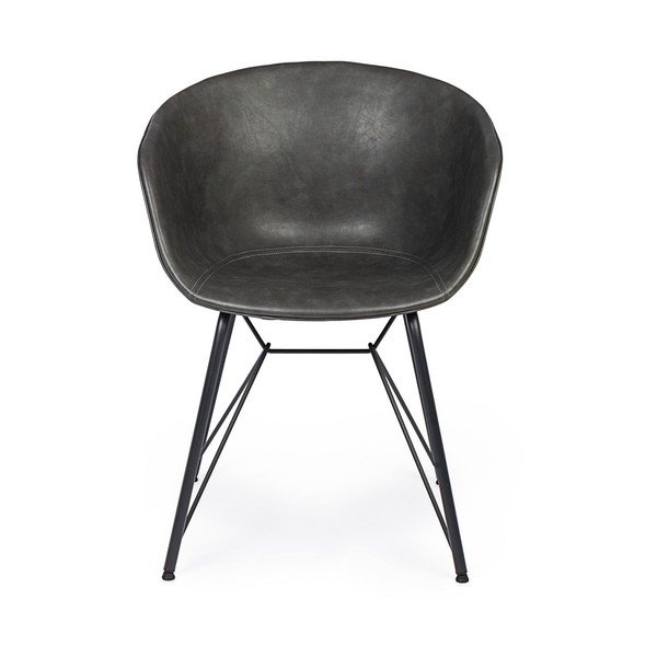 Tmavě šedá čalouněná jídelní židle Warhol – Bizzotto-image-2