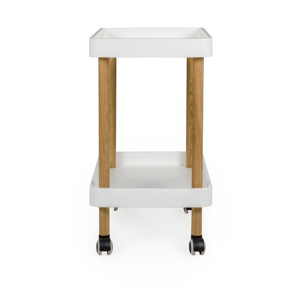 Bílý servírovací vozík na kolečkách Tenzo Wagon Oak-image-2
