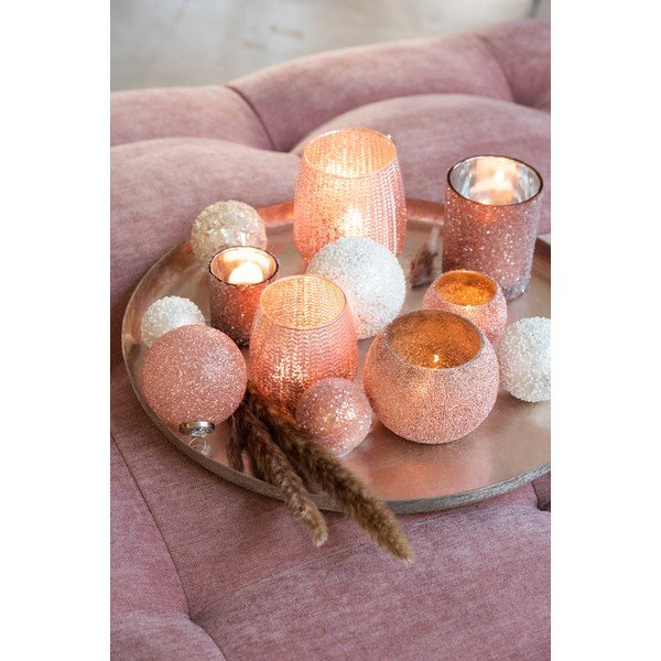 Sada 8 bílých skleněných vánočních ozdob J-Line Pearl-image-1