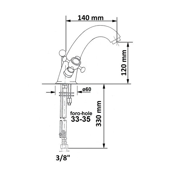 Stojánková umyvadlová baterie ve zlaté barvě Antea – Sapho-image-1