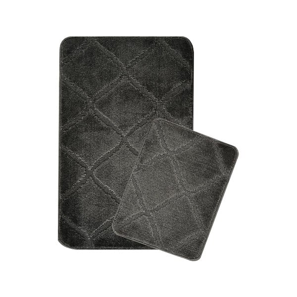 Antracitové koupelnové předložky v sadě 2 ks 50x80 cm Cizgili – Foutastic