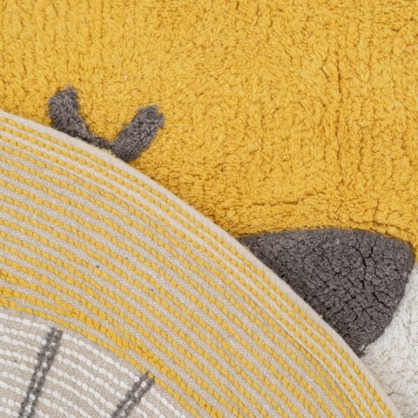 Okrově žlutý bavlněný dětský koberec ø 100 cm Lion – Ixia-image-4