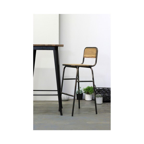 Barová židle z jilmového dřeva Red Cartel Scott-image-1