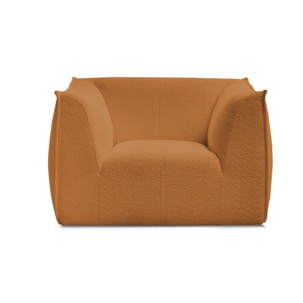 Křeslo z textilie bouclé v hořčicové barvě Giorgia – Bobochic Paris-image-3