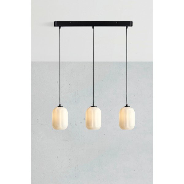 Černo-bílé závěsné svítidlo se skleněným stínidlem 14x72 cm Cava – Markslöjd-image-2