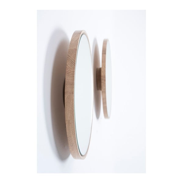 Nástěnné zrcadlo s rámem z masivního dubového dřeva Gazzda Look, ⌀ 22 cm-image-3