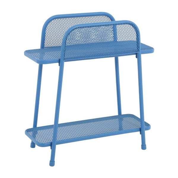 Modrý kovový odkládací stolek na balkon Garden Pleasure MWH, výška 70 cm