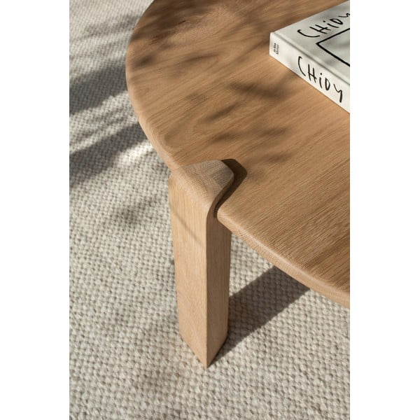 Konferenční stolek z dubového dřeva v přírodní barvě 100x180 cm Kulin – Gazzda-image-2