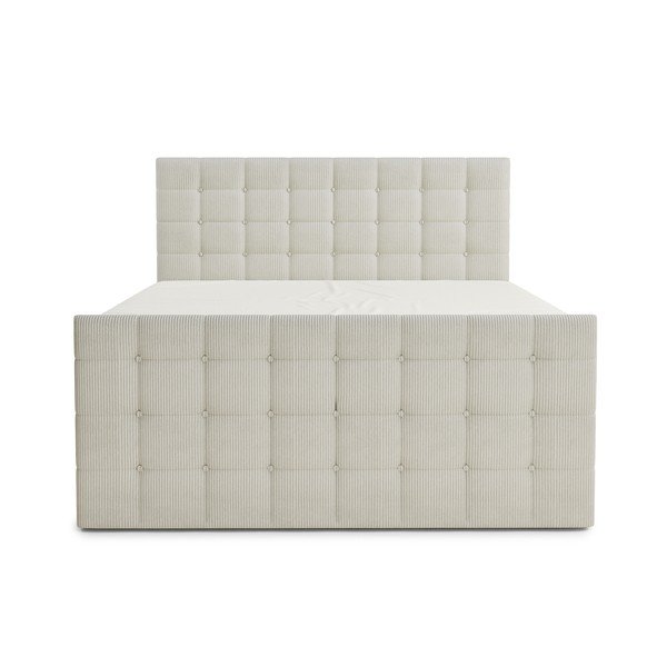 Krémová boxspring postel s úložným prostorem 200x200 cm Tasca – Maison de Rêve-image-2